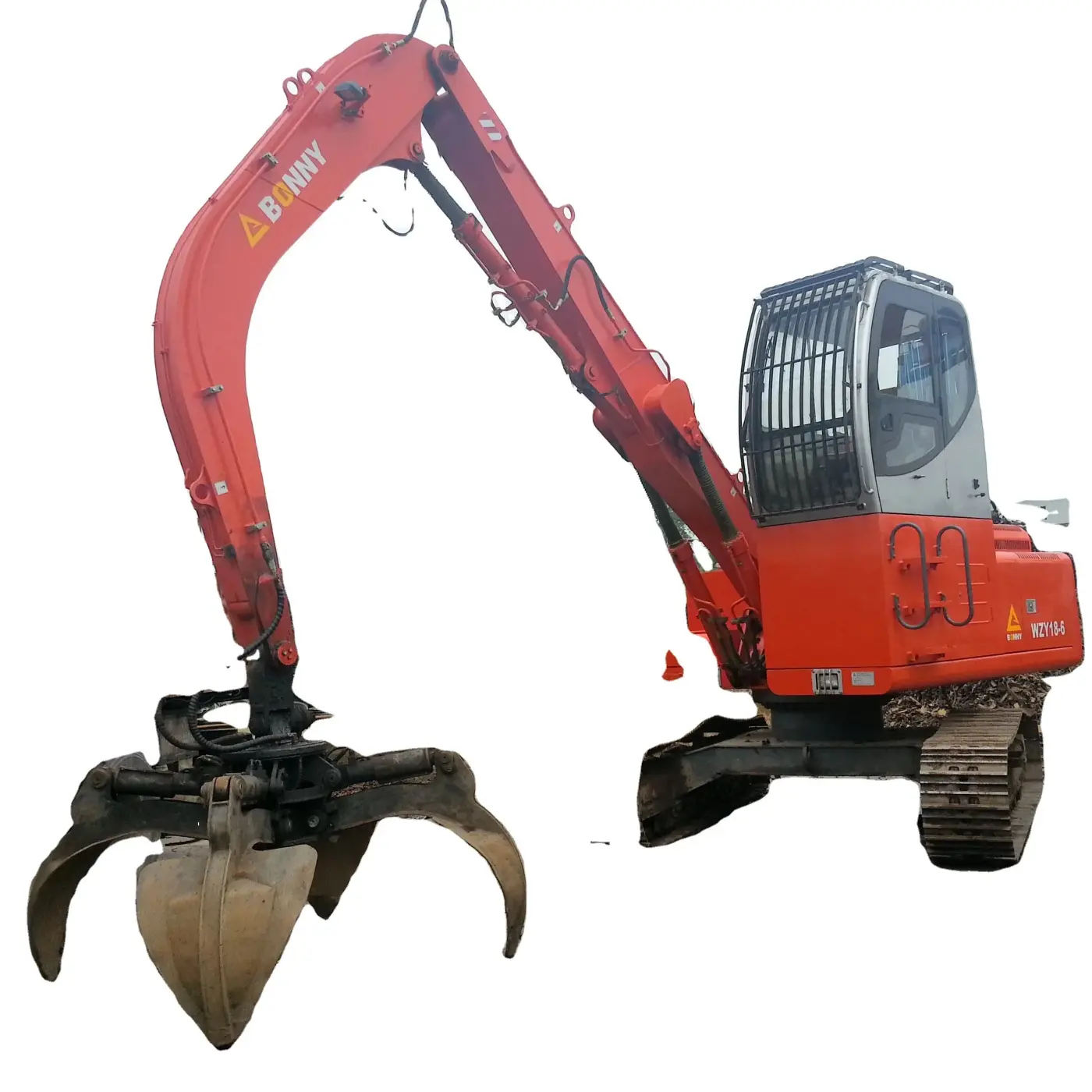 Powerful Hydraulic Excavator Metal Scrap Grab — Single Hook Crane Stationary Bucket
